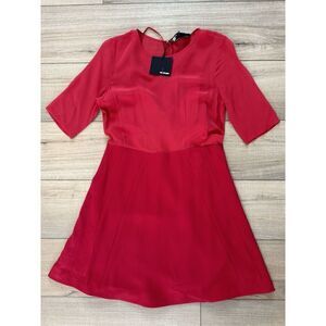 Women's Red The Kooples Paris Dress XS cocktail sheer Parisian Luxury Wedding